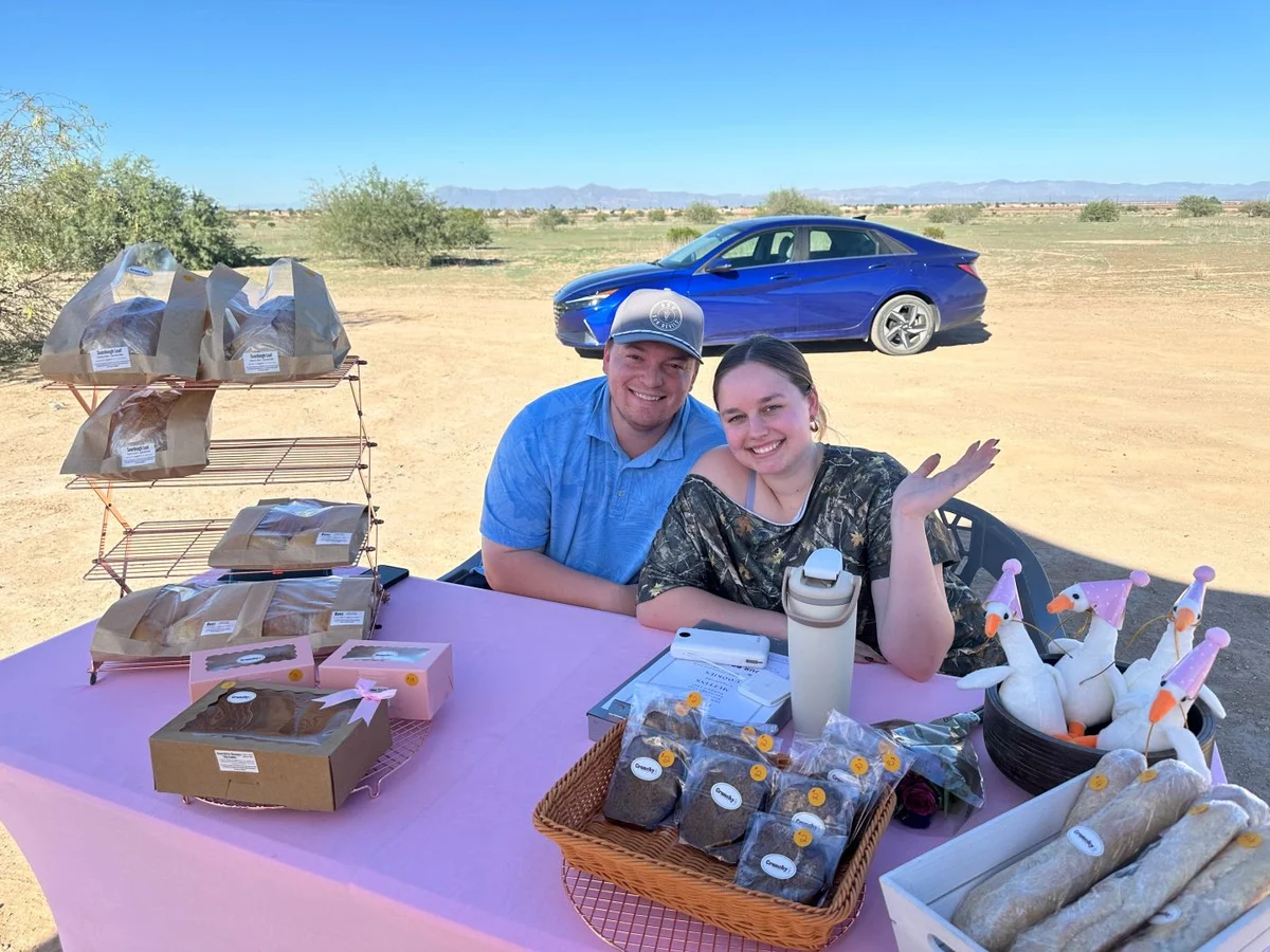 Sharing bread and baked goods with our community at the Crunchy Loaf table